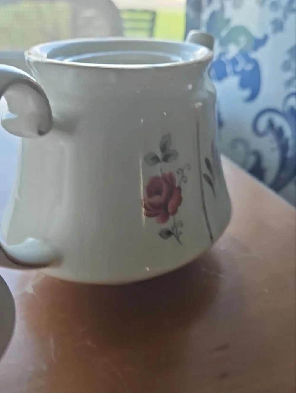 Price Kenisington Oporto Cream Porcelain Teapot with Pink Rose Motif